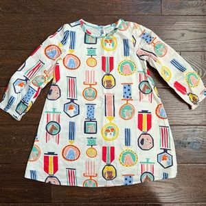 Mini Boden size 3-4 animal medal awards dress